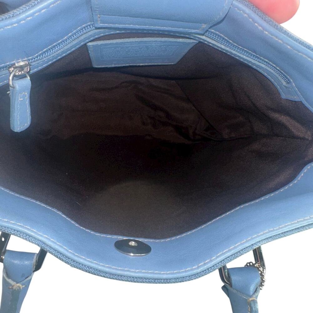 Coach Soho Light Blue Leather & Canvas Tote Bag Costa Rica No A1P-9429 vintage - Picture 10 of 16